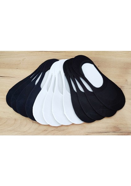 Erkek 12 Çift Bambu Slikonlu Babet Görünmez Çorap