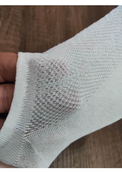 12 Çift Pamuklu Snekers Sıfır Boy Üstü Hava Alan Delikli Örgü