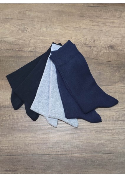 Erkek Pamuklu Orta Kalın Klasik Çorap 6 Çift