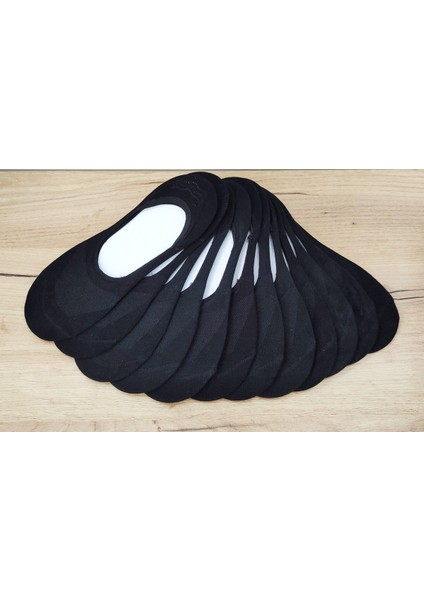 Erkek 12 Çift Bambu Slikonlu Babet Görünmez Çorap