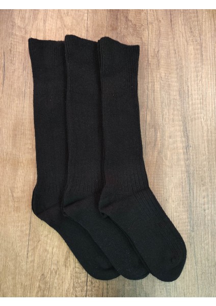 Kadın Lastiksiz Dizaltı Yün Çorap 3 Çift Gerçek Yün modelleri