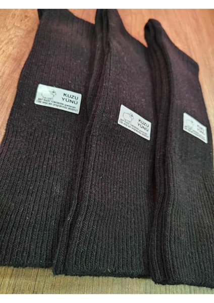 Kadın Lastiksiz Dizaltı Yün Çorap 3 Çift Gerçek Yün indirimleri