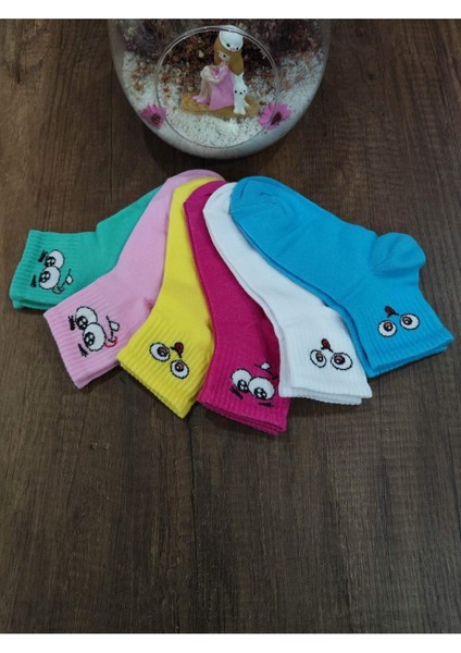 Leement Socks Çocuk Yarım Konç 6 Çift Pamuklu Çorap Kokulu Soket Çorap Seri