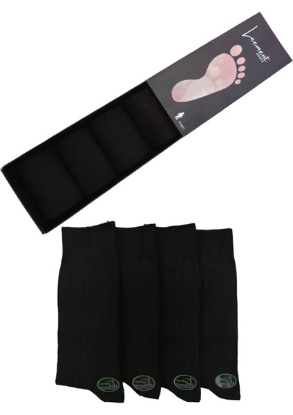 Erkek Bambu Dikişsiz Çorap 4 Çift Klasik