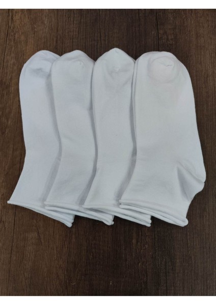 4 Çift Kısa Konç Lastiksiz Çorap Pamuklu Dikişsiz Seri modelleri