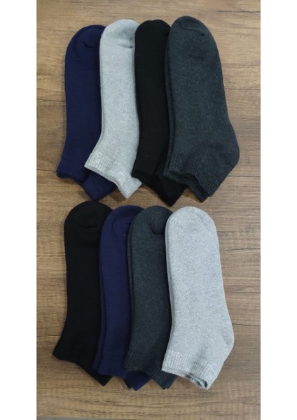 Dikişsiz Kalın Havlu Patik Çorap 8 Çift Pamuklu