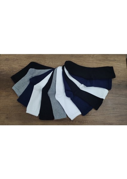 Çocuk Düz Soket Karışık 12 Çift Pamuklu