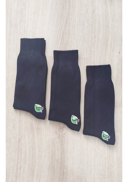 Erkek 3 Çift Klasik Bambu Çorap Dikişsiz Burun
