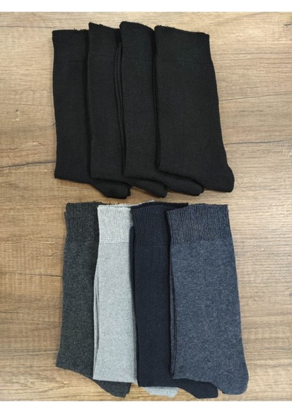 Unisex 8 Çift Klasik Likralı Pamuklu Çorap