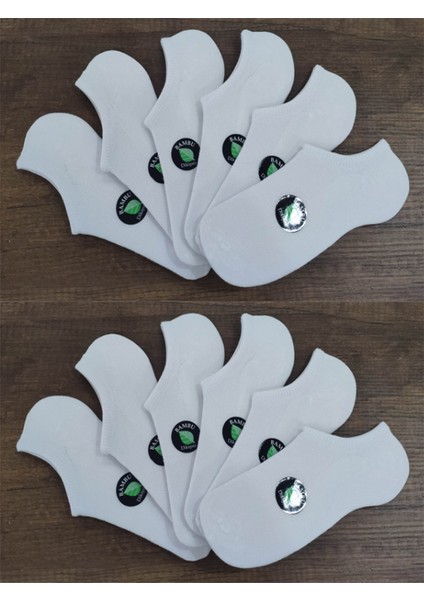 Unisex 12 Çift Bambu Dikişsiz Sneakers Çorabı