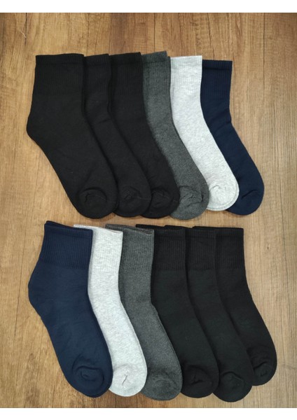 Erkek Bambu Termal Çorap 12 Çift Dikişsiz Havlu Orta Konç