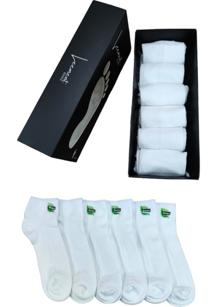 Erkek Bambu Dikişsiz 6 Çift Kısa Patik Çorap Üstü Lacoste Örgü