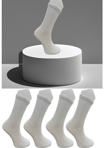 Dikişsiz 4 Çift Penye Taban Altı Havlu Spor Tenis Çorap