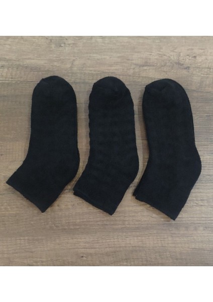 3 Çift Bambu Ters Havlu Yarım Konç Kışlık