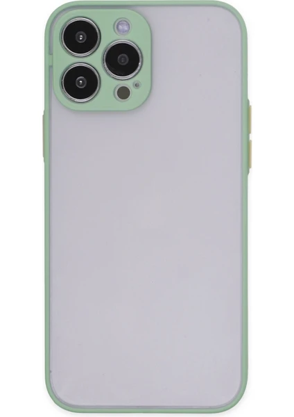 Case World Caseworld Apple iPhone 14 Pro Kılıf Kamera Korumalı Silikon Kenarlı Renkli Düğmeli Arkası Mat Arka Kapak - Turkuaz