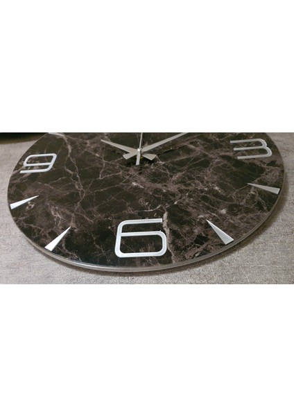 Siyah Mermer Desenli Yuvarlak Duvar Saati fırsatları