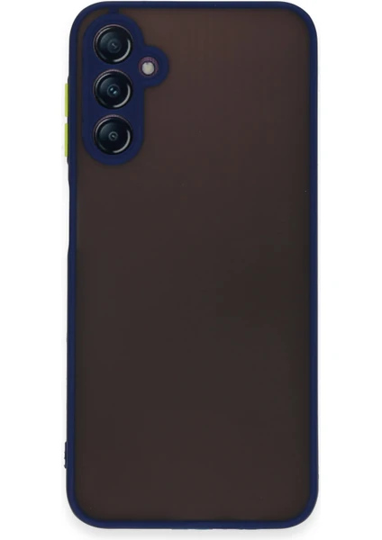 Case World Caseworld Samsung Galaxy A54 Kılıf Kamera Korumalı Silikon Kenarlı Renkli Düğmeli Arkası Mat Arka Kapak - Lacivert