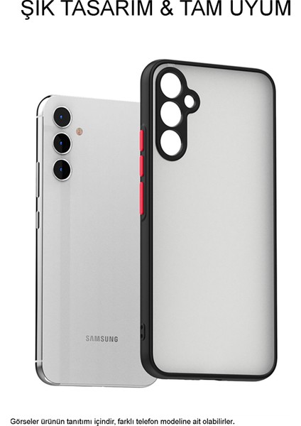 Case World Caseworld Samsung Galaxy M32 Kılıf Kamera Korumalı Silikon Kenarlı Renkli Düğmeli Arkası Mat Arka Kapak - Kırmızı