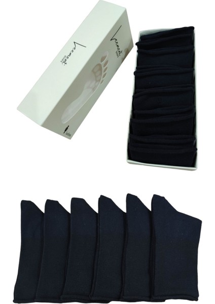 Kadın Pamuklu 6 Çift Düz Burun Dikişsiz Lastiksiz Çorap