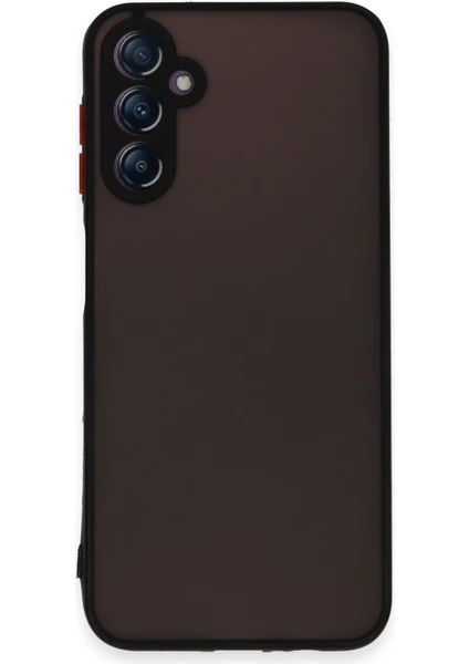 Case World Caseworld Samsung Galaxy A24 Kılıf Kamera Korumalı Silikon Kenarlı Renkli Düğmeli Arkası Mat Arka Kapak - Siyah