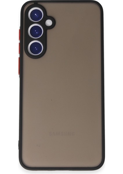 Case World Caseworld Samsung Galaxy S23 Kılıf Kamera Korumalı Silikon Kenarlı Renkli Düğmeli Arkası Mat Arka Kapak - Siyah