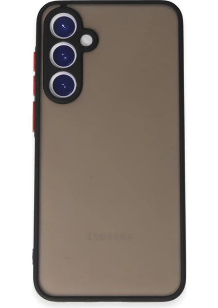 Case World Caseworld Samsung Galaxy S22 Plus Kılıf Kamera Korumalı Silikon Kenarlı Renkli Düğmeli Arkası Mat Arka Kapak - Siyah