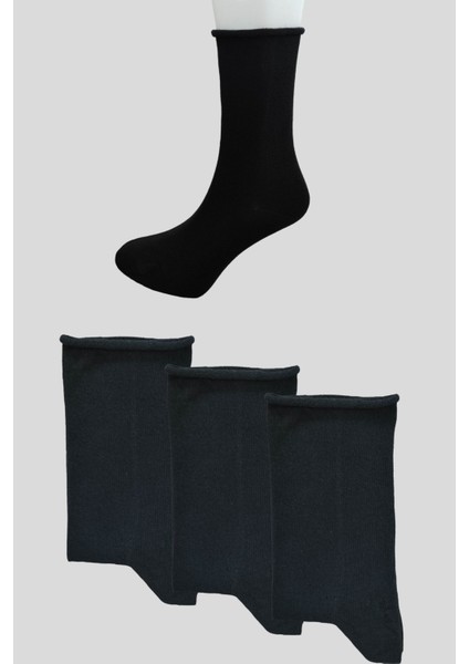 Erkek 3 Çift Pamuklu Lastiksiz Çorap Dikişsiz Burun