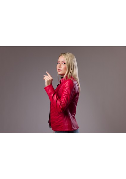 Kırmızı Orjinal Deri Ceket
