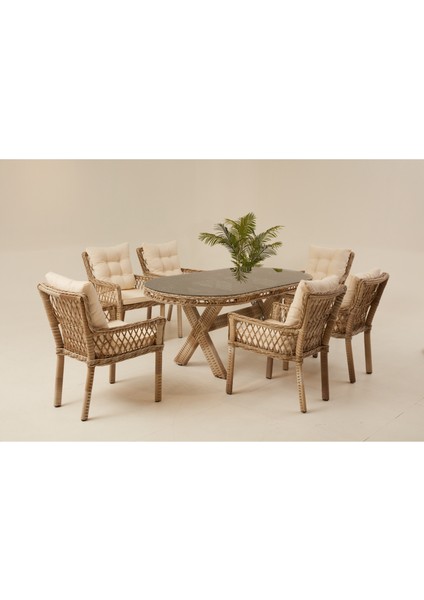 Pure Rattan Bahçe Masa Takımı (6 Kişilik)