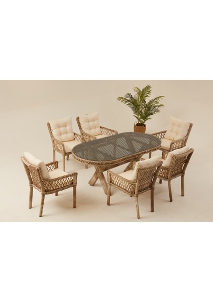 Pure Rattan Bahçe Masa Takımı (6 Kişilik) fiyatları