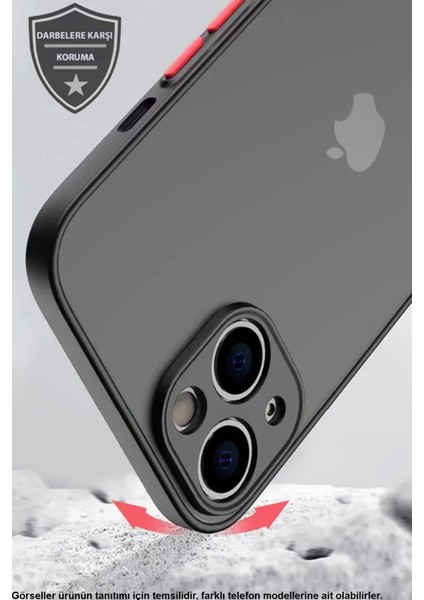 Apple iPhone 14 Promax Kılıf Kamera Korumalı Silikon Kenarlı Renkli Düğmeli Arkası Mat Arka Kapak - Lila