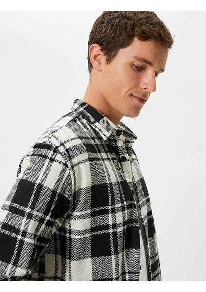 Oduncu Gömleği Klasik Yaka Düğmeli Uzun Kollu