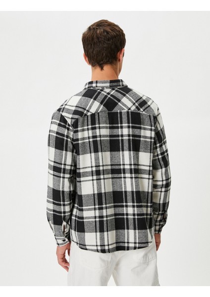 Oduncu Gömleği Klasik Yaka Düğmeli Uzun Kollu fırsatları