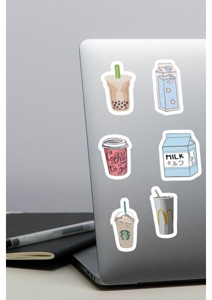 Estetik Cute Içecekler Sticker Seti 2 Ajanda Telefon Laptop Sticker Seti 26 Adet