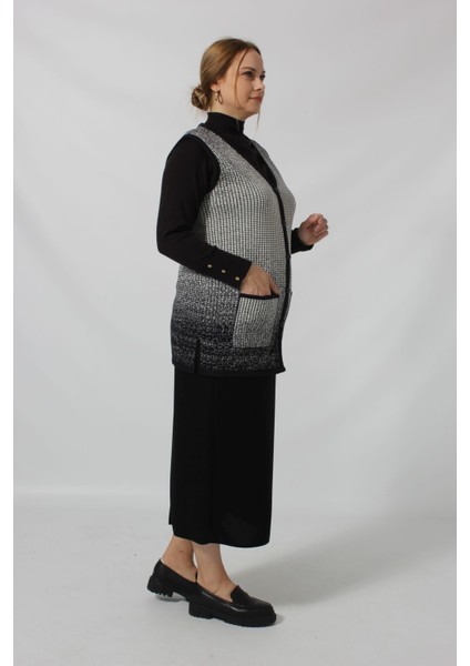 Y866 Kareli Düğmeli Cepli Mevsimlik Anne Yelek fiyatları