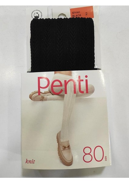 Knit Kadın Desenli 80 Denye Külotlu Çorap