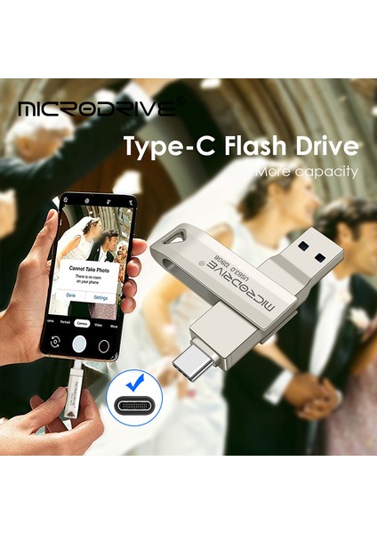 128 GB 2'si 1 Arada Otg USB 3.0 ve Usb-C Flash Kalem Sürücüsü Memory Stick Usb3.0 Flash Disk (Yurt Dışından)