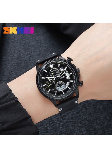 Erkekler Saatler Moda Kronometre Kuvars Saatler Üst Marka Lüks Hakiki Deri Kayış Su Geçirmez Tarih Kol Saati (Yurt Dışından) fırsatları