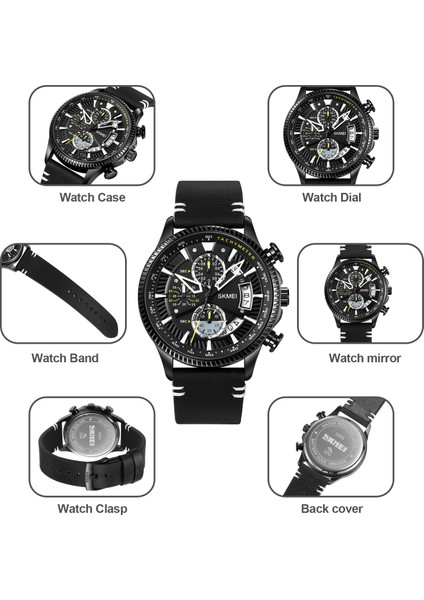 Erkekler Saatler Moda Kronometre Kuvars Saatler Üst Marka Lüks Hakiki Deri Kayış Su Geçirmez Tarih Kol Saati (Yurt Dışından) indirimleri