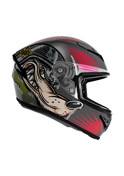 Shıro Fullface 1143 SH-870 Fıgther Wolfrace Motosiklet Kaskı