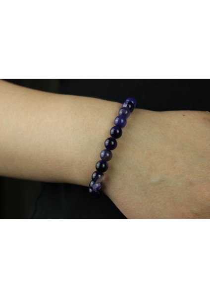 Mor Akik Taşı Doğal Taş Bileklik – 8 mm fiyatları