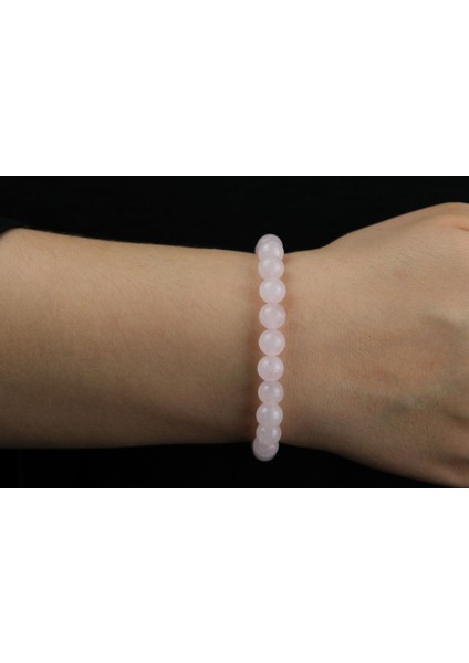 Pembe Kuvars Doğal Taş Bileklik – 8 mm modelleri