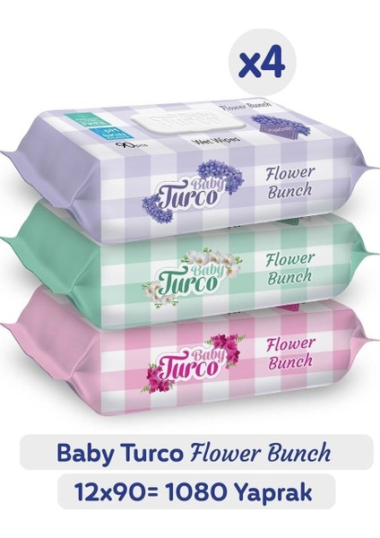 Flower Bunch Islak Havlu 12X90 (1080 Yaprak)