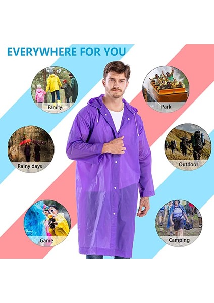 Unisex Yağmurluk Su Rüzgar Geçirmez Çıtçıtlı Kapüşonlu Eva Yağmurluk modelleri