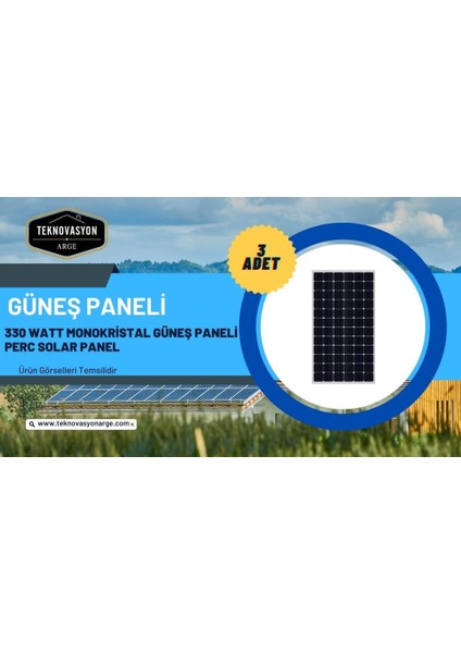 Teknovasyon Arge Güneş Enerjisi Hibrit Paket 3 Kva Tam Sin. Inverter 330 Watt Güneş Paneli 150 Amper Jel Akü 1000 Watt 24 V Rüzgar Türbini + Yerli Şarj Kontrol Cihazı Rüzgar Türbini Set