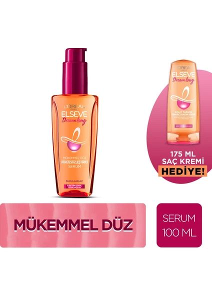 L'oréal Paris Elseve Dream Long Mükemmel Düz Pürüzsüzleştirici Serum & 175 ml Dream Long Saç Kremi