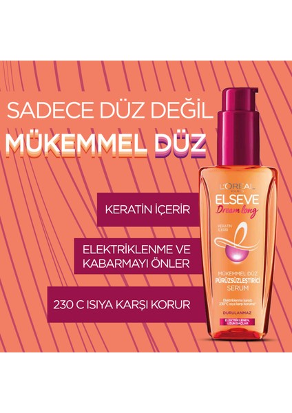 L'oréal Paris Elseve Dream Long Mükemmel Düz Pürüzsüzleştirici Serum & 175 ml Dream Long Saç Kremi