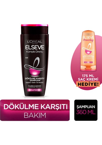 L'oréal Paris Elseve Komple Direnç Şampuan 360 ml & 175 ml Dream Long Saç Kremi