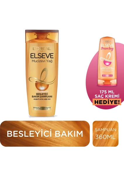 L'oréal Paris Elseve Mucizevi Yağ Besleyici Bakım Şampuanı 360 ml & 175 ml Dream Long Saç Kremi