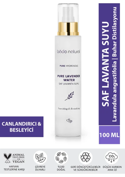 Bade Natural Lavanta Suyu %100 Doğal ve Saf Canlandırıcı & Besleyici Etkili Tonik 100 ml